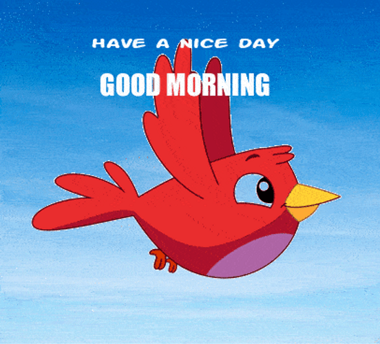 Cute Animated Flying Bird Good Morning