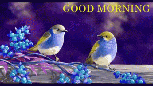 Good Morning Beautiful Purple Bird Gif