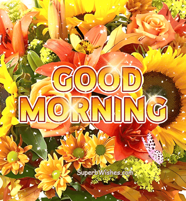 Good Morning With Beautiful Yellow Flower Status