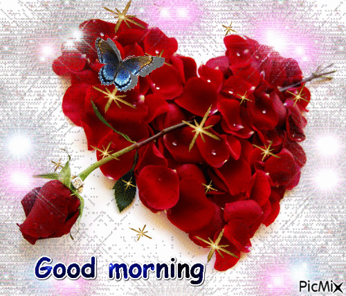 Heart Rose Good Morning Animation
