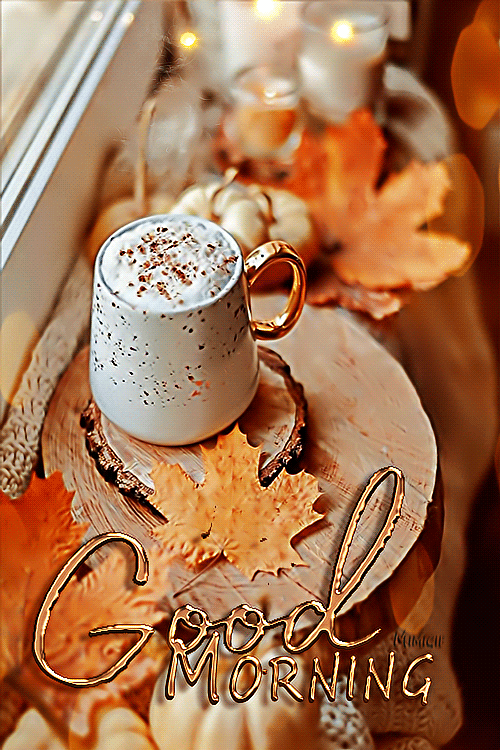 Good Morning Autumn With Coffee Mug